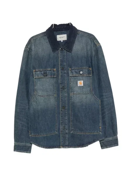 Geacă cu puf Carhartt Wip cu autograf albastru