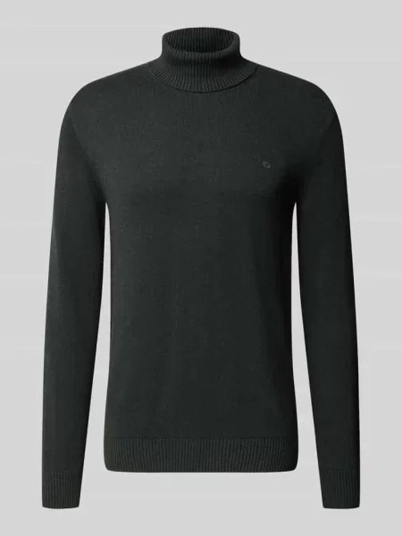 Sweter z dzianiny w kroju regular fit z mieszanki bawełny i wełny z golfem Christian Berg Men