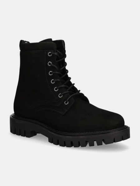 Usnjeni čevlji Tommy Hilfiger CASUAL HILFIGER CHUNK Z NBK BOOT črna