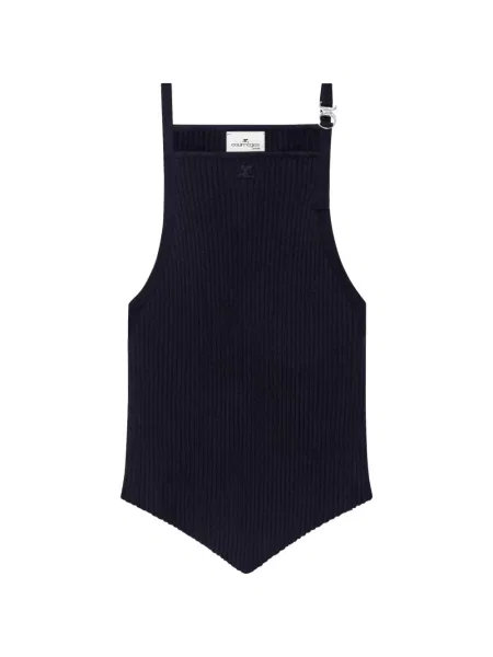 Top Courreges tricotate cu cataramă negru