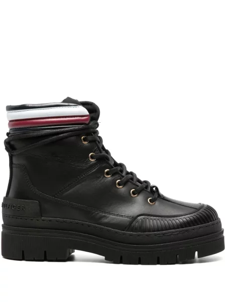Cizme scurte Tommy Hilfiger din piele negru
