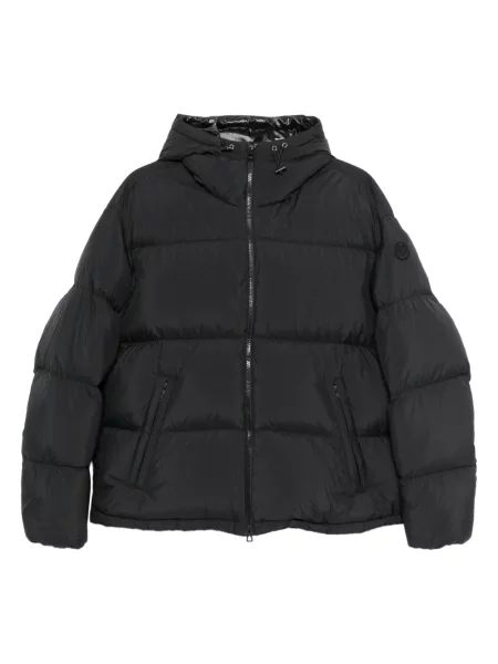 Μπουφάν Moncler με κουκούλα μαύρο