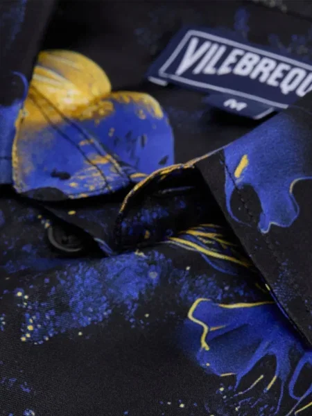 Риза Vilebrequin на цветя с принт черно