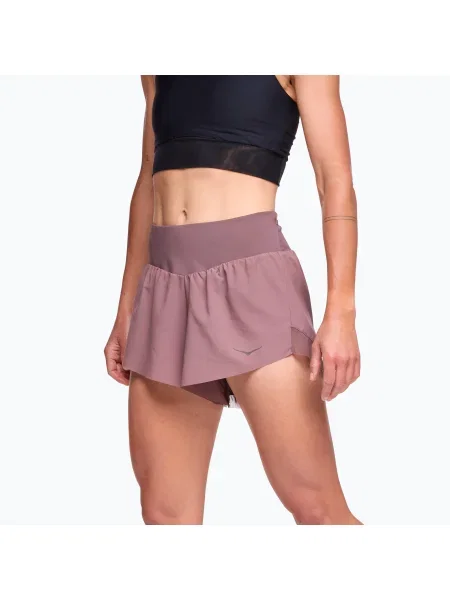 Pantaloni scurți de alergare pentru femei HOKA Glide 4" smokey quartz
