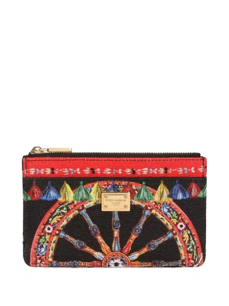 Portofel Dolce & Gabbana cu imagine din canvas negru