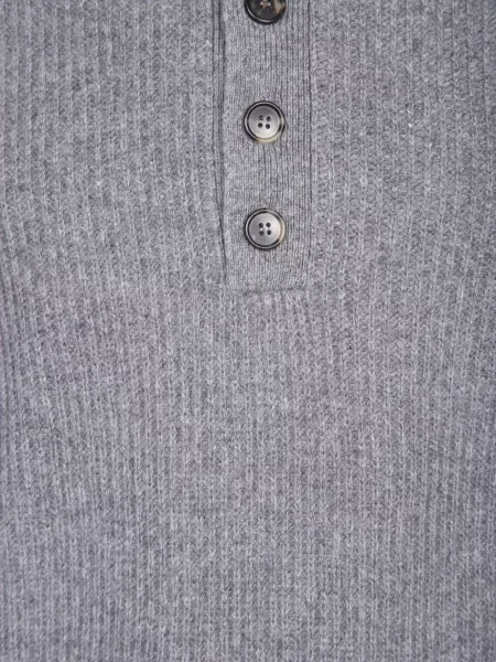 Pulover Amaranto cu guler henley gri