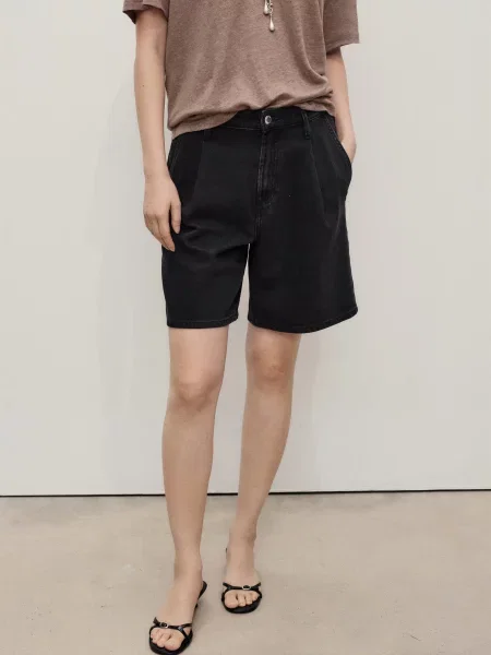 Шорти джинсові MANGO темно-сірий сірі