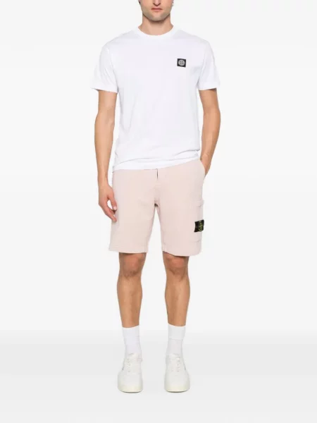 Tricou Stone Island cu strasuri alb