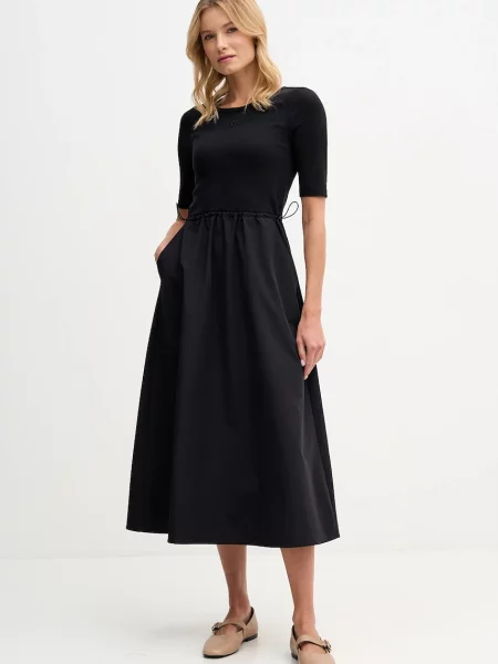 Платье миди Dkny клеш черное