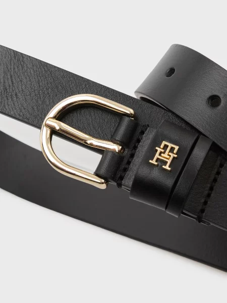 Кожаный ремень Tommy Hilfiger черный