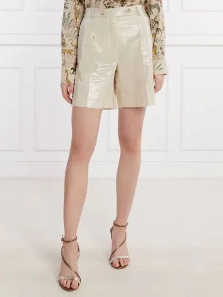 RIANI Pantaloni scurți | cu adaos de in bej