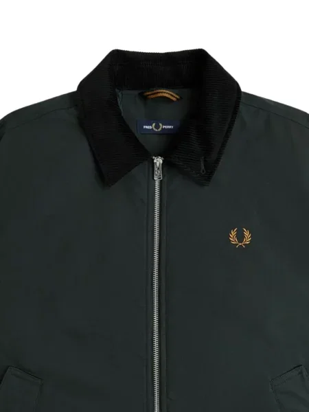 Gulerat geacă Fred Perry de catifea cord cu autograf verde