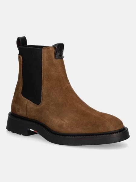 Велурени боти челси Tommy Hilfiger COMFORT LWT SDE CHELSEA мъжки кафяво