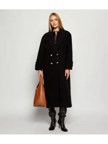 Pinko De lână palton CAMEMBERT negru