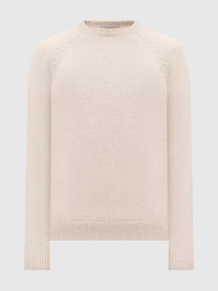 Светр з шовком і льоном Agnona бежевий