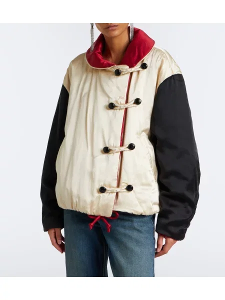 Reversibil geacă Isabel Marant din satin bej