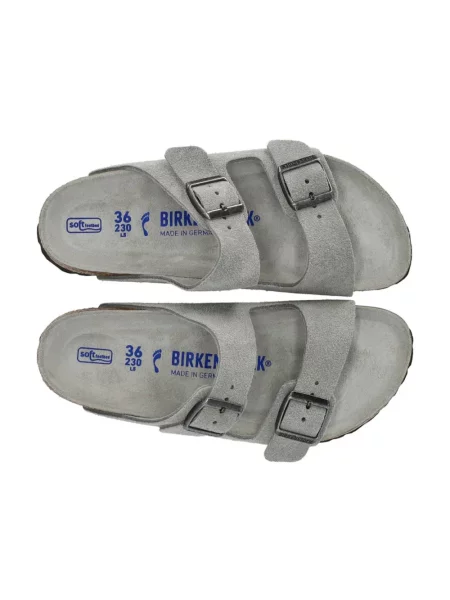 Birkenstock klapki zamszowe Arizona zielone
