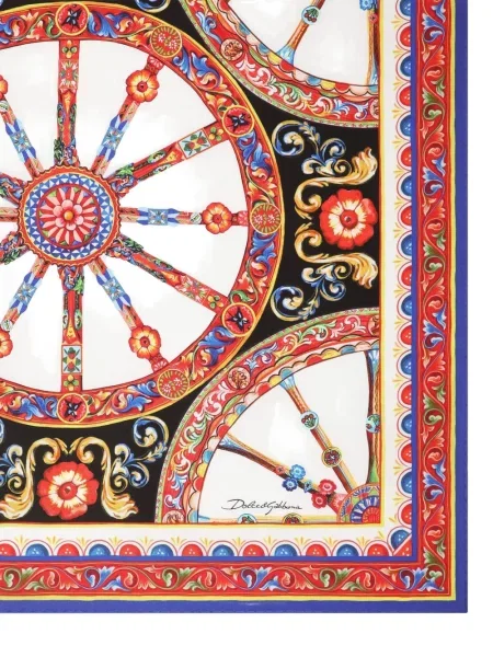 Fular Dolce & Gabbana de mătase cu imagine alb