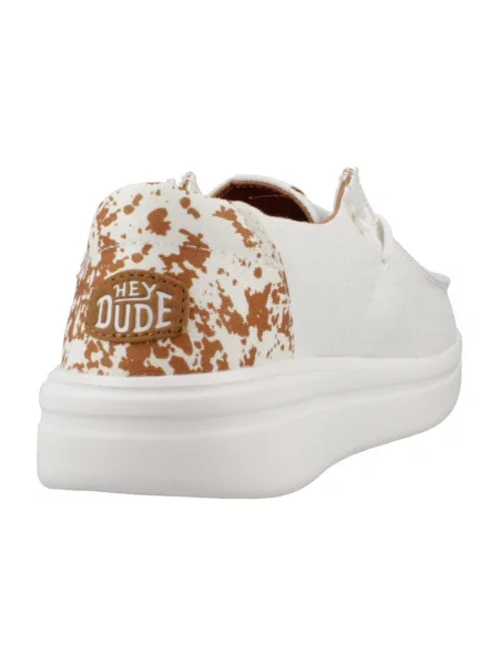 Pantofi Heydude cu imprimeu animal print alb