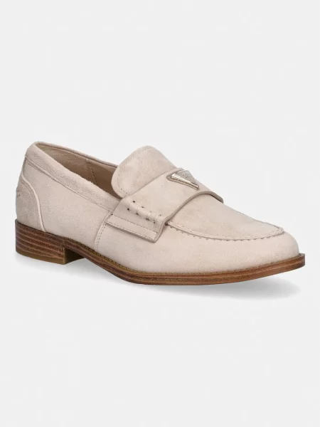 Guess Pantofi loafer Beliso | piele întoarsă bej