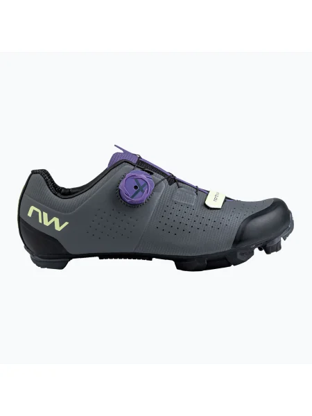 Női MTB kerékpáros cipő Northwave Razer sötétszürke/sötét lila. Méret: 40 EU szürke