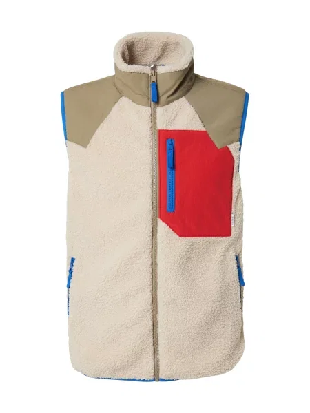 MUSTANG Vestă WESTON crem / albastru / oliv / deschis roșu