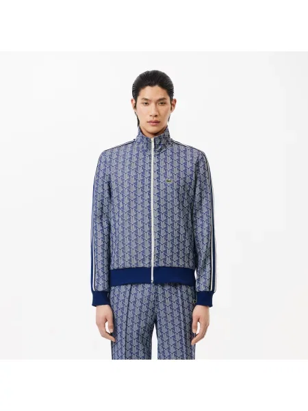 Lacoste Bluza Z Zamkiem Błyskawicznym Z Monogramem Paryża granatowa