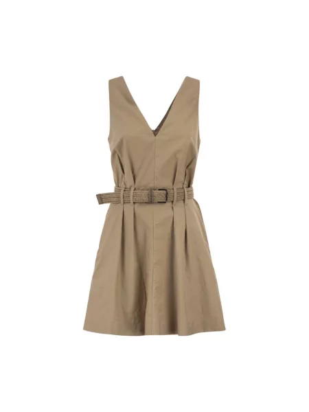 Sukienka mini Brunello Cucinelli brązowa