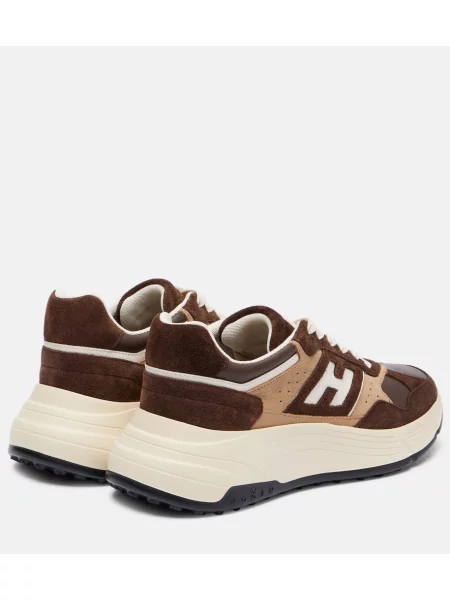 Sneakerși Hogan din piele de căprioară maro