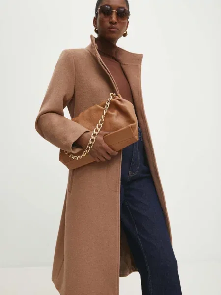 Вовняне пальто Answear Lab перехідний коричневий