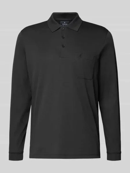 Koszulka polo o kroju regular fit z kieszenią na piersi Ragman czarne