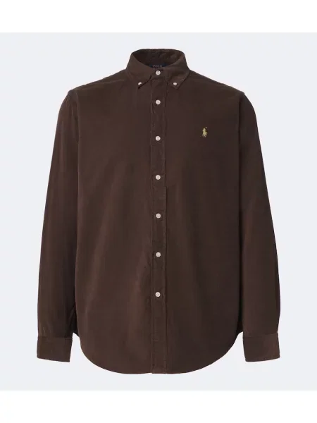Cămașă Polo Ralph Lauren de catifea cord maro