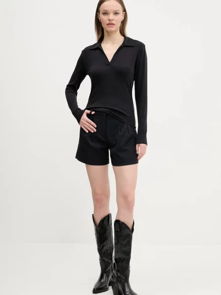 Majica z dolgimi rokavi Abercrombie & Fitch črna