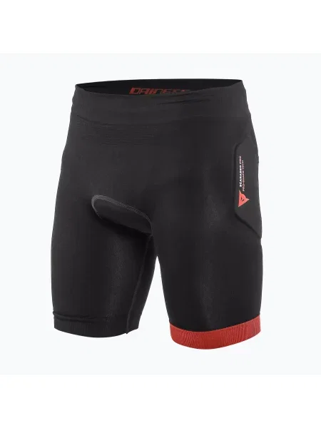Pantaloni scurți de ciclism cu protecții pentru copii Dainese Scarabeo Shorts black/red negru