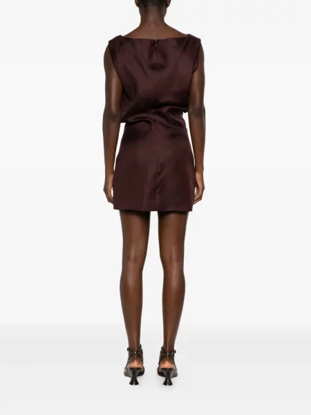 Rochie mini Khaite de mătase de costum roșu