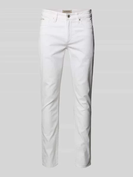 Jeansy w kroju slim fit z bocznymi Lindbergh białe