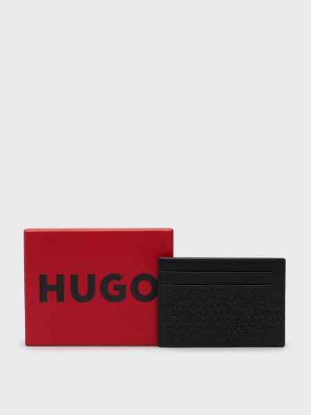 Кожаный кошелек Hugo черный