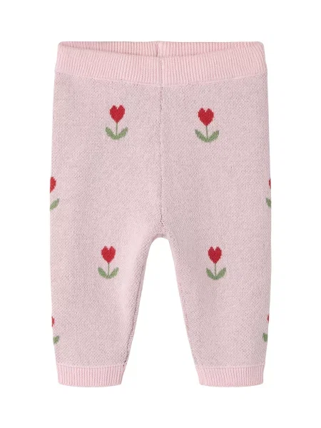 NAME IT Pantaloni NBFNela verde deschis / roz / intens roșu