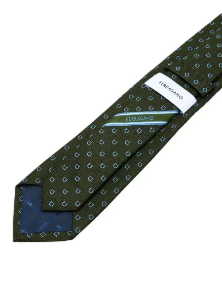 Cravată Ferragamo din jacard verde