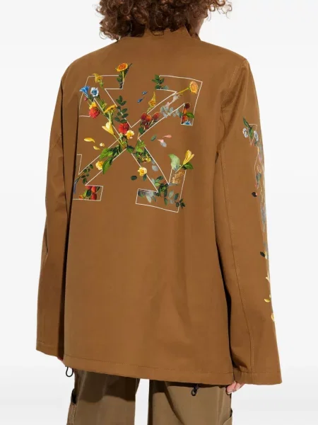 Geacă Off-white cu model floral cu imagine alb