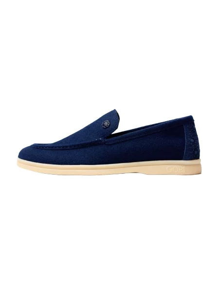GOBI Cashmere Papuci de casă Men's Cashmere Loafers bleumarin