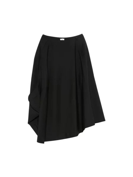Spódnica midi Comme Des Garcons wełniana czarna