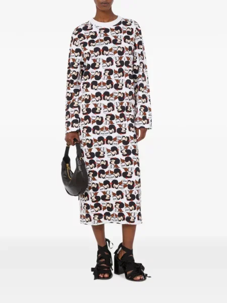 Lung rochie Moschino cu imagine alb