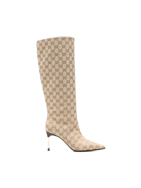 Kozaki Gucci płócienne beżowe