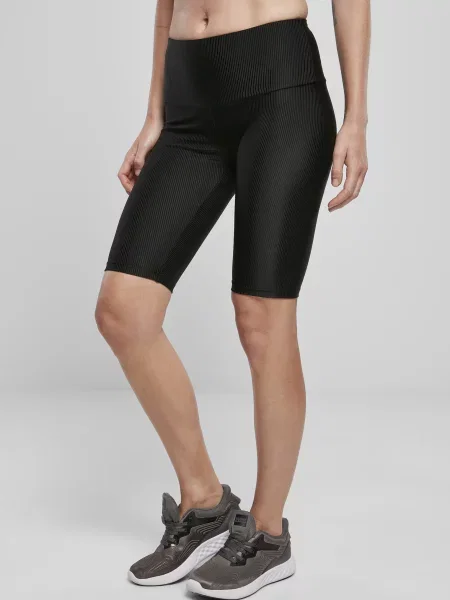 Pantaloni scurți Urban Classics cu talie înaltă negru