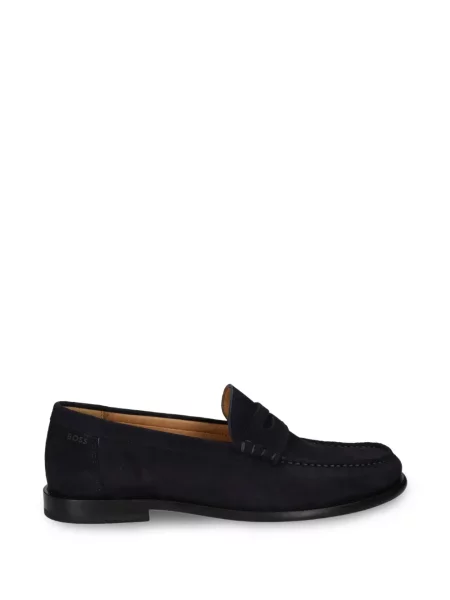 Pantofi loafer Boss din piele de căprioară albastru