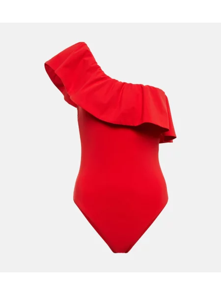 Plavky Karla Colletto na jedno rameno červené
