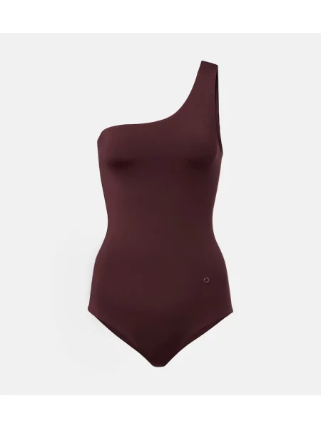 Strój kąpielowy Loro Piana na jednym ramieniu brązowy