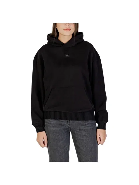 Geacă de blugi Calvin Klein Jeans din material terry negru