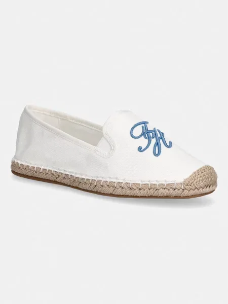 Tommy Hilfiger espadrile pentru femei TH SCRIPT SUMMER ESPADRILLE alb